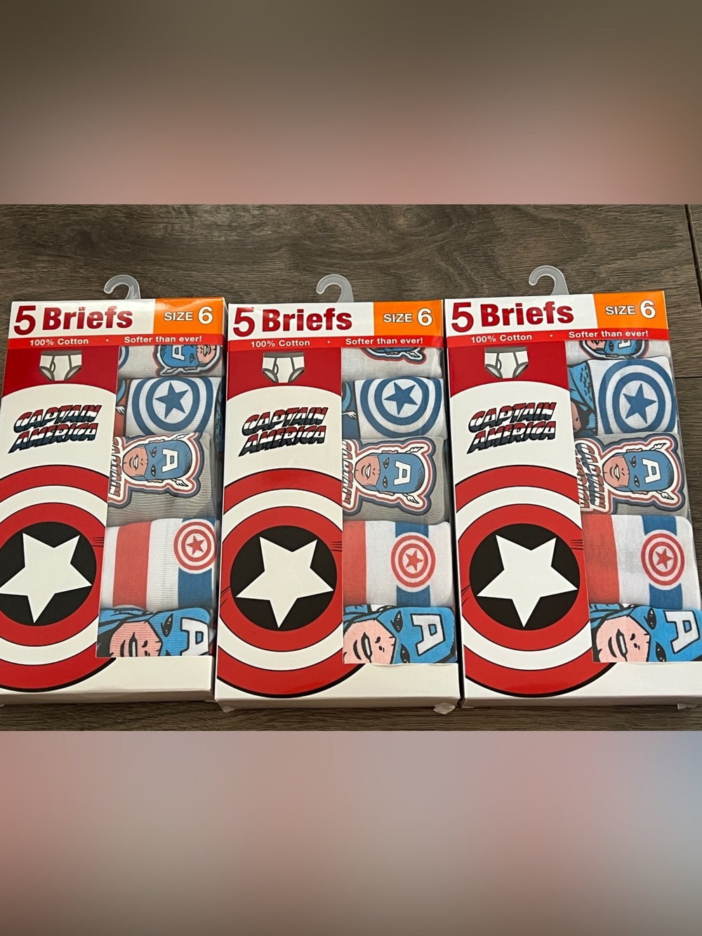 15 Pairs Captain America Boys Briefs Size 6 New